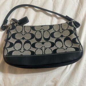 Coach Black and Grey Vintage Mini Pochette Shoulder Bag